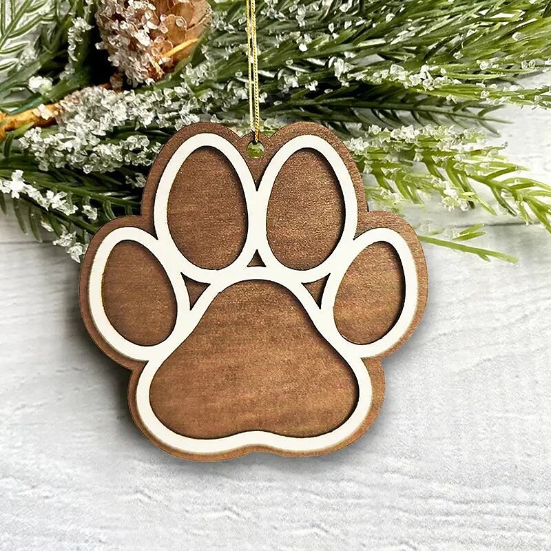 1pc, Festive Dog Paw Christmas Tree Pendant - Add a Touch of Holiday Cheer to Your Home Decor2
