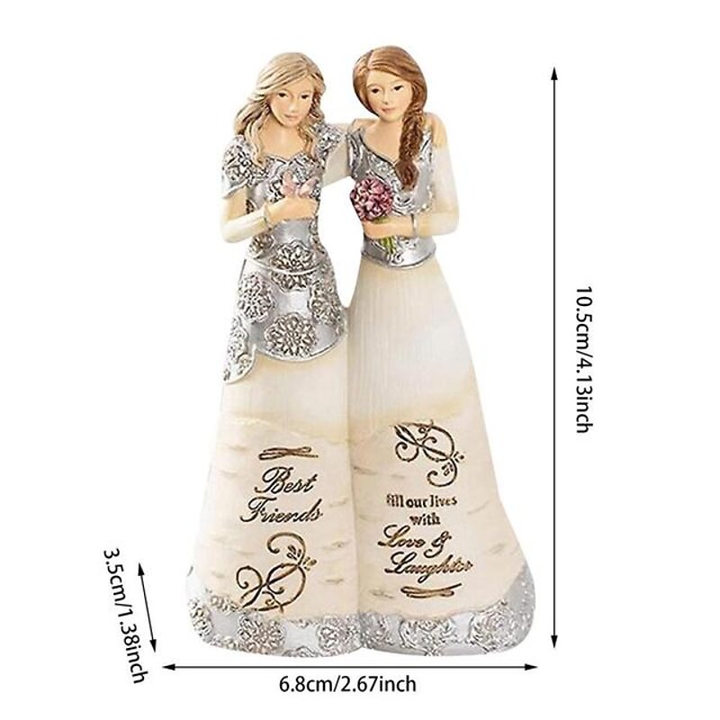 Figurine Celebrating Friendship Room Home Decor Resin Angel Statue Sister Friend Decoration Valentines Day Gift3