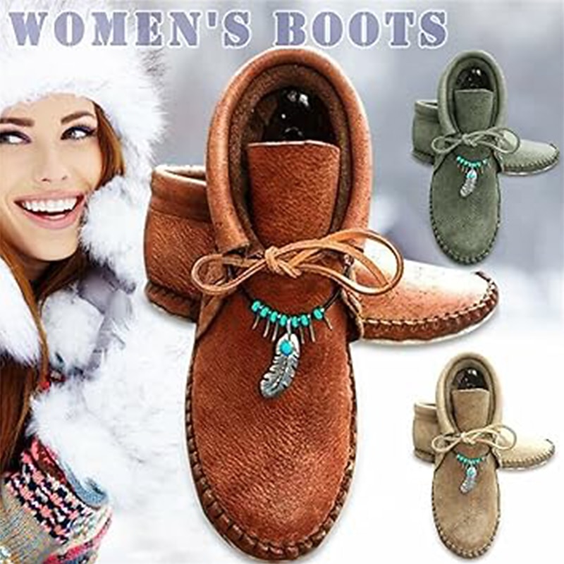 Retro Vintage Medieval Shoes Flat Jazz Boots Viking Fancy Dress Women's Halloween Carnival Casual Daily Teen Adults' Shoes Fall & Winter