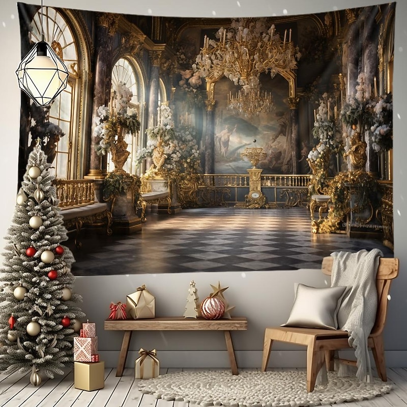 Landscape Castle Hanging Tapestry Wall Art Large Tapestry Mural Decor Photograph Backdrop Blanket Curtain Home Bedroom Living Room Decoration3