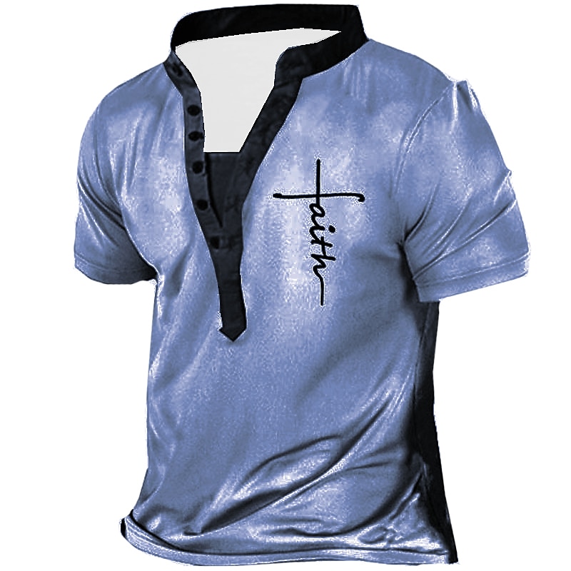 Easter Faith Mens Graphic Shirt 3D | Green Summer Cotton Tee Henley Vintage Designer Basic Casual Letter Templar Cross Short Sleeve White Blue Brown Templer3