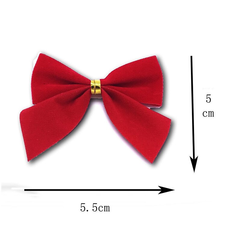36pcs/set Craft Bows DIY Christmas Tree Decorations Bows For Crafts Christmas Bows Gold Silver Red Bowknot Home Decoration4