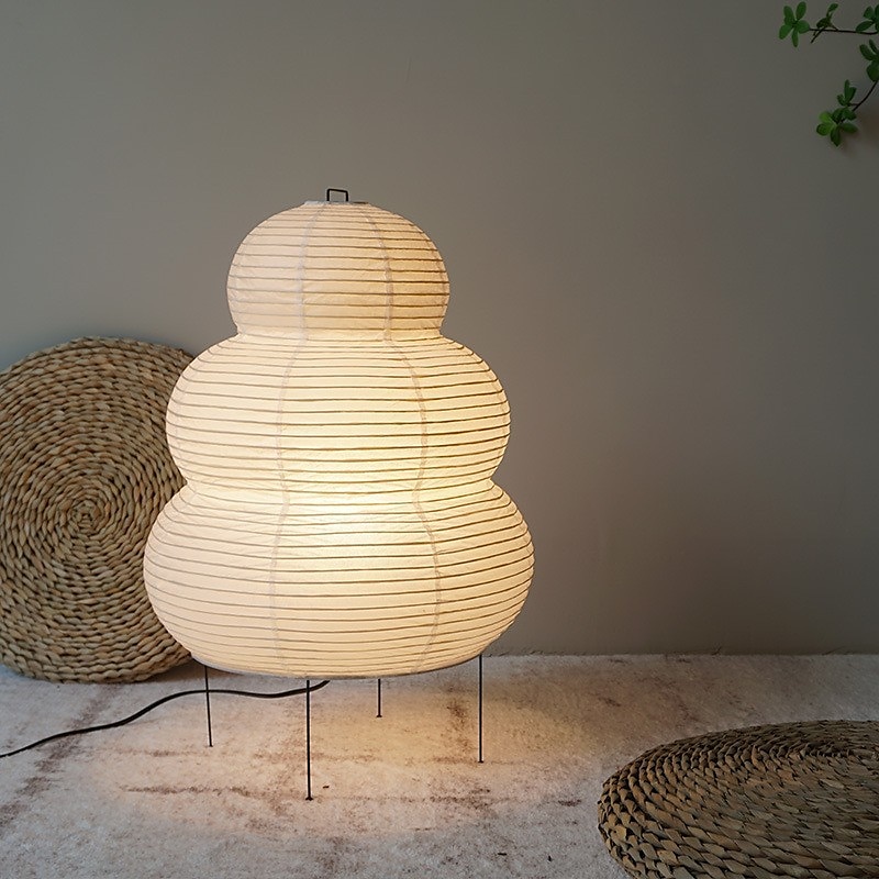 Paper Lamp Modern Retro Desk Lamp Japanese Design Paper Lampshade LED Rice Paper Desk Lamp Homestay Bedroom Living Room/Restaurant Decoration Home Study Desk Lamp