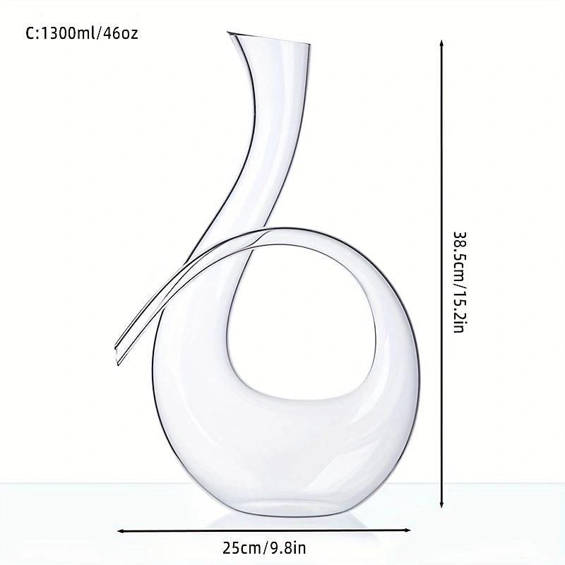 1pc, Handmade Crystal Red Wine Decanter - 46 Oz Lead-Free Glass Carafe and Purifier for Home Bar - Unique 6 Shaped Design - Perfect for Meetings and Special Occasions4