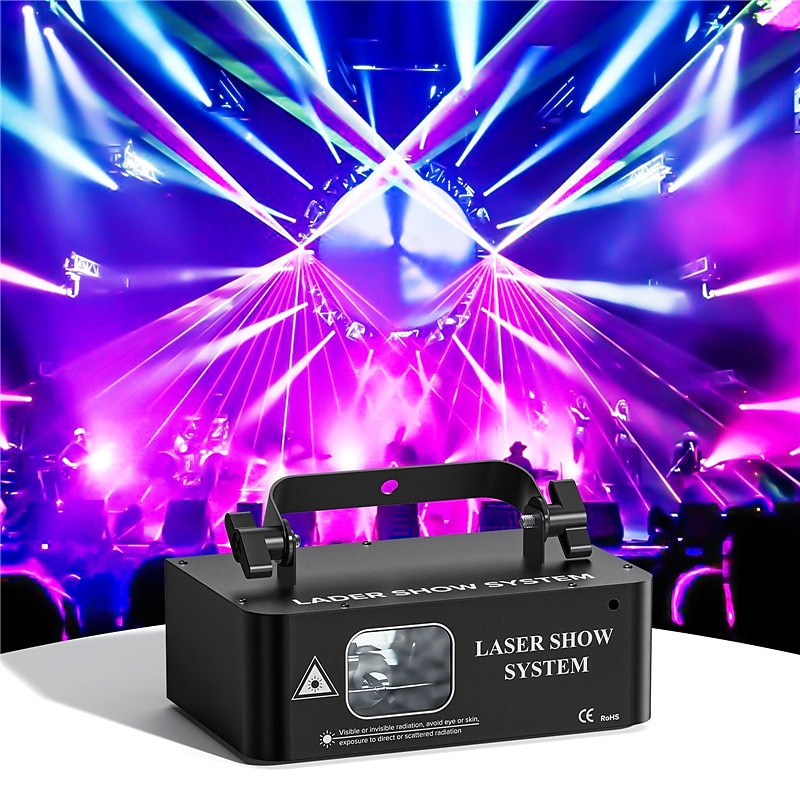 DMX512 LED Indoor Stage Lights RGB Laser Scanner Beam Effect Stage Light Sound Activated Bedroom Laser Projector Lighting Show for DJ Disco Church Birthday Party Xmas3