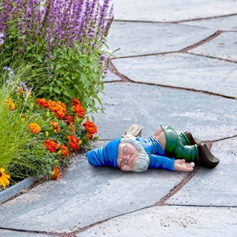 1pc Drunken Garden Gnome Statue, 5.91inch Resin Garden Gnome Crafts, Garden Decoration, Creative Garden Statue Decor, Weatherproof Funny Garden Gnome Ornament For Outdoor Indoor Yard Lawn Porch Decor3
