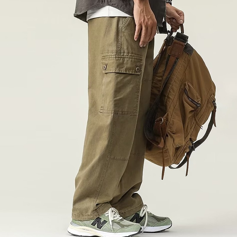 Men's Cargo Pants Cargo Trousers Pocket Drawstring Elastic Waist Plain Comfort Breathable Outdoor Daily Going out Fashion Casual Black Brown4