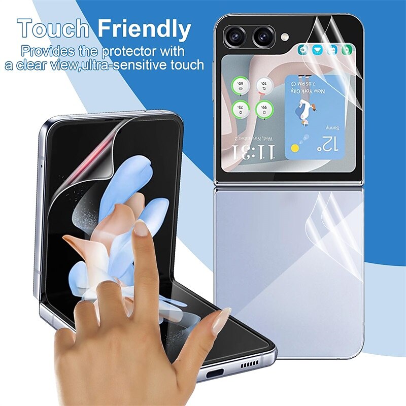 2 Sets Screen Protector + Camera Lens Protector Back Screen Protector For Samsung Galaxy Z Flip 7 Z Flip 6 Z Flip 5 TPU Hydrogel Anti Bubbles Anti-Fingerprint High Definition Ultra Thin Scratch Proof4
