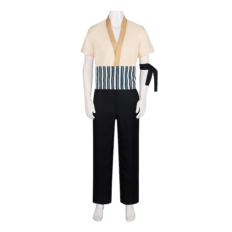 Roronoa Zoro Anime Cosplay Suits Kimono Halloween Carnival Top Pants Earrings For Men's Women's Adults'