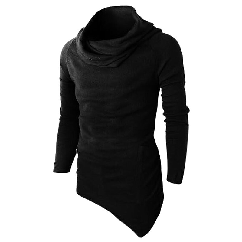 Men's Turtleneck Sweater Knitwear Ribbed Knit Tunic Knitted Plain Turtleneck Modern Contemporary Work Daily Wear Clothing Apparel Fall Winter Black Khaki M L XL3