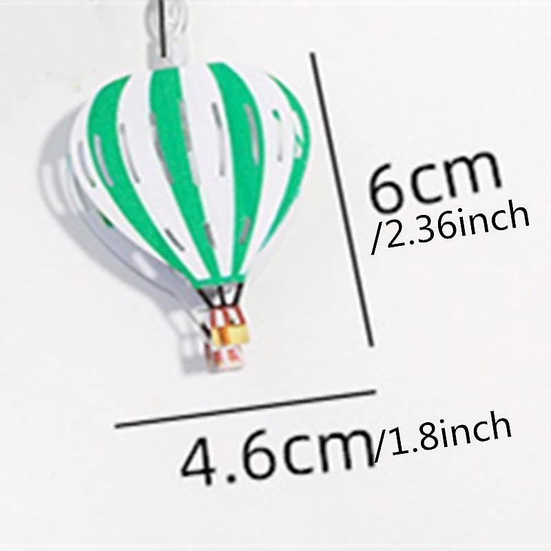 10 LED/20 LED Christmas Decoration Iron Art LED Hot Air Balloon String Lights, Indoor Battery Box String Lights, Christmas Decoration Small Colorful Light, Christmas Tree Pendant, Battery Powered3