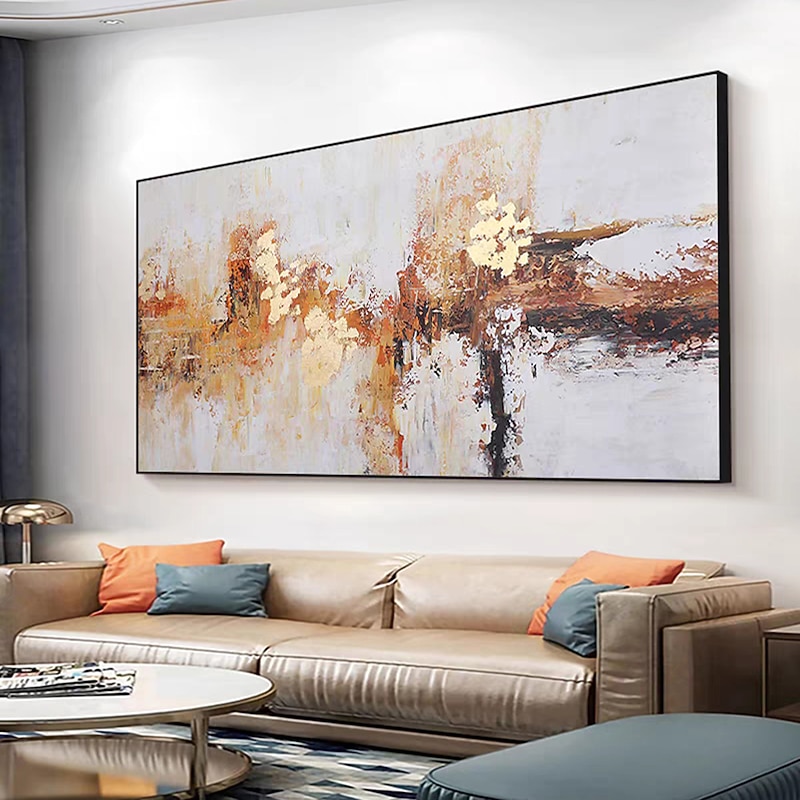 Mintura Handmade Abstract Gold Oil Paintings On Canvas Wall Art Decoration Modern Picture For Home Decor Rolled Frameless Unstretched Painting2