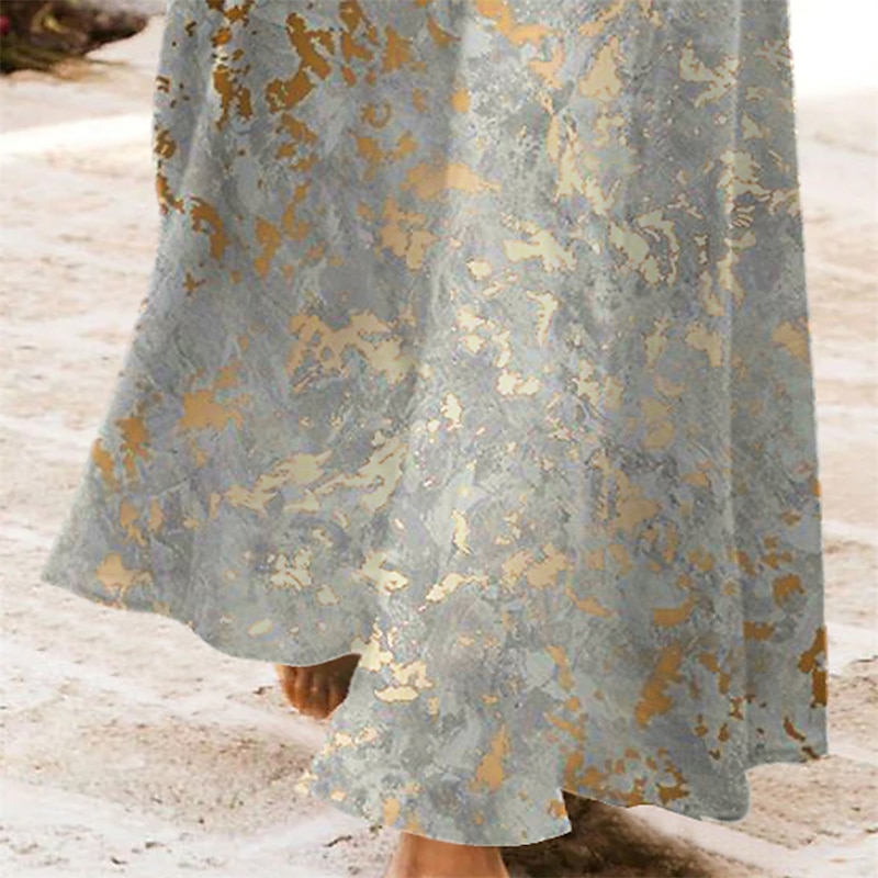 Women's Maxi Dress Vintage Bohemian A Line Dress Crew Neck Long Sleeve Casual Swing Dress Shift Dress Fashion Streetwear Modern Outdoor Daily Date Regular Fit Tie Dye Yellow Fall Winter3