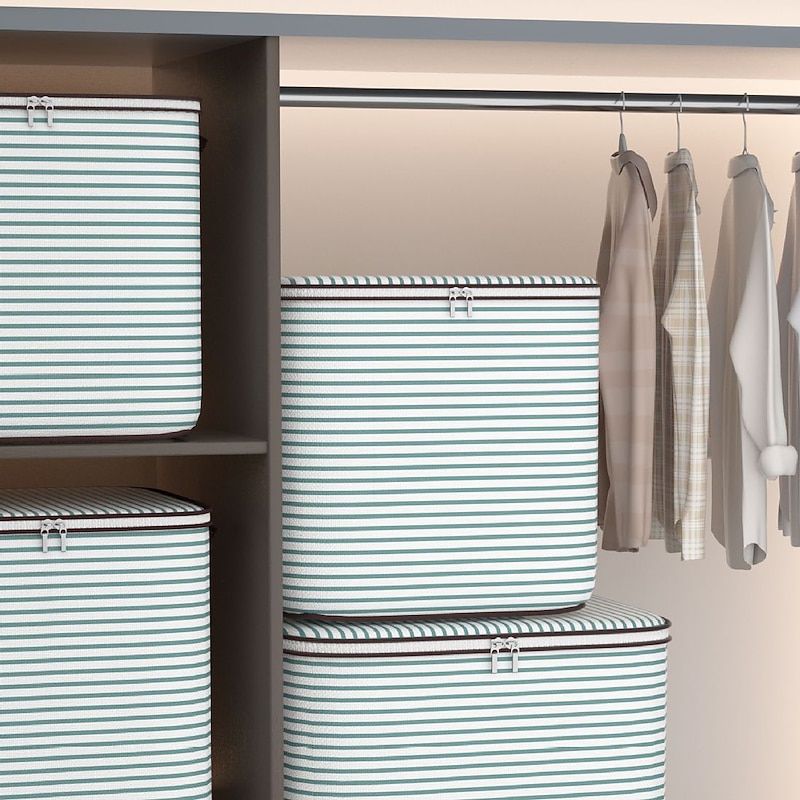 Quilt Storage Box With Handlr, Large Capacity Moving Packing Bag With Zipper, Luggage Bag, Household Quilt Organizer Bag, Clothes Clothing Quilt Packing Finishing Bag For Wardrobe Organizer3