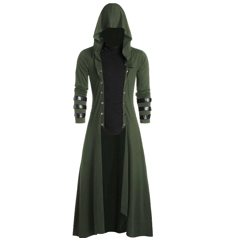 Retro Vintage Punk & Gothic Medieval Coat Trench Coat Outerwear Plague Doctor Fancy Dress Men's Fantasy Steampunk Masquerade Party Adults Coat