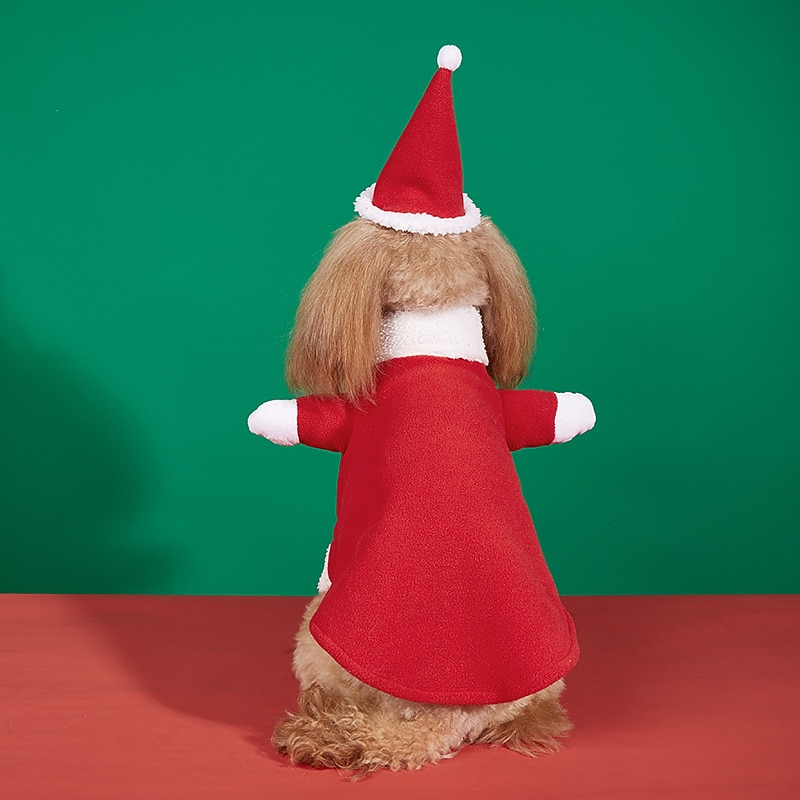 Winter Christmas Classic Artificial Hands Standing Santa Claus Polar Fleece Two Legged Clothes3