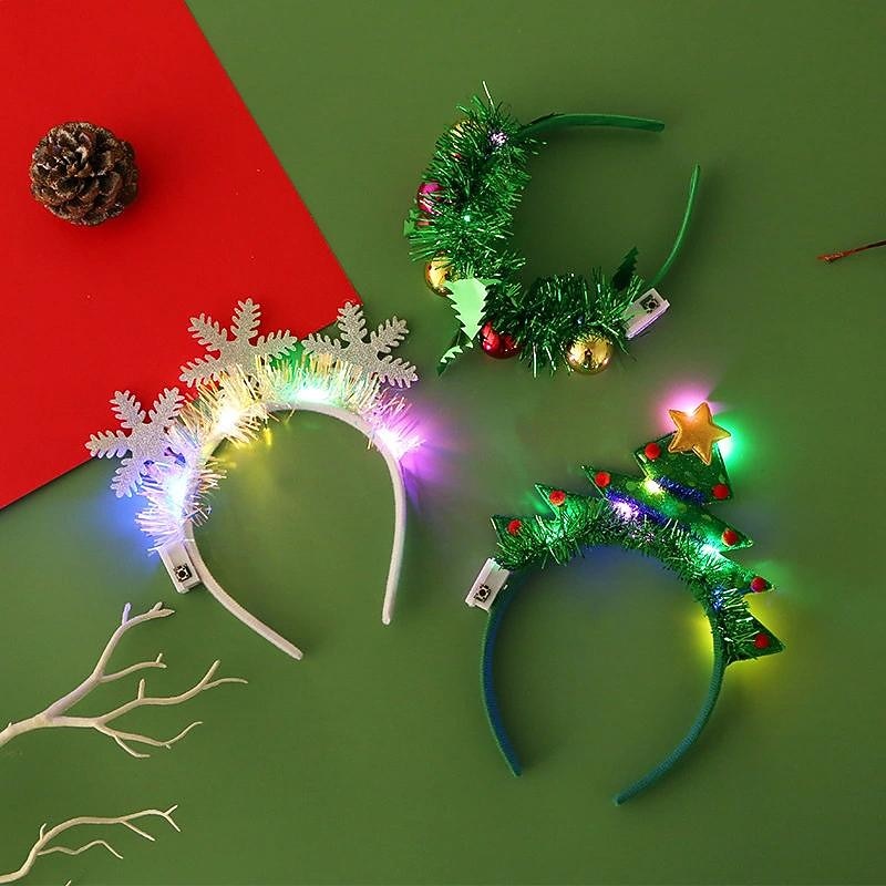 Christmas Headband Light Cane Headband Christmas Tree Headband Light Antlers Flash Headband Show Props