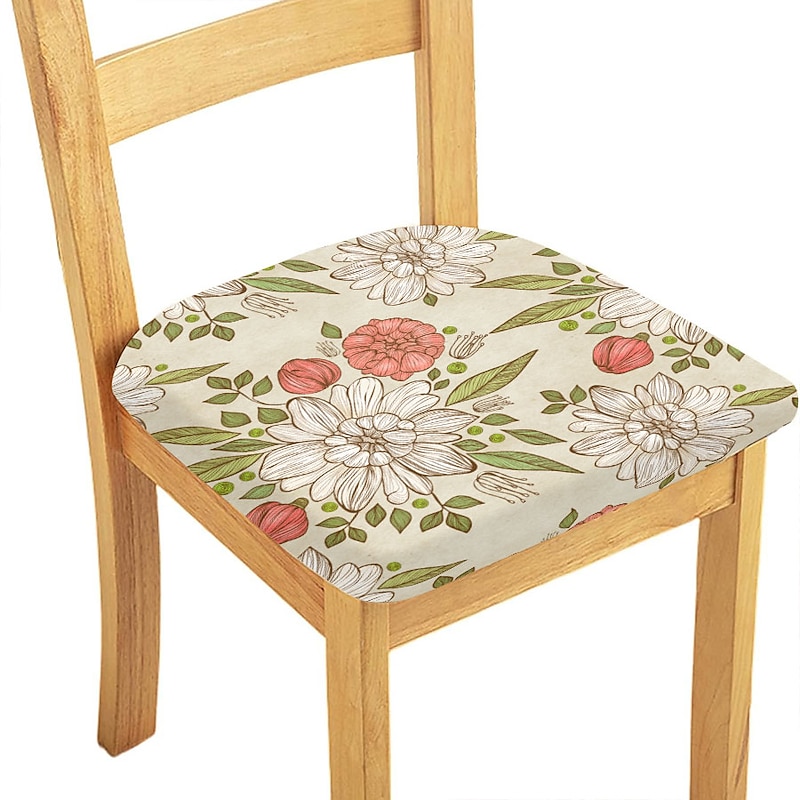 Seat Covers for Dining Room Stretch Chair Seat Slipcover Suede Water Repellent Soft Plain Solid Color Durable Washable Furniture Protector For Dining Room Party