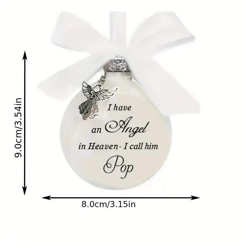 2pc, Home Decor In Heaven Relatives Name Ornament, Keepsake Feather Plastic Ball, Ornament Pendant, Home Decor, Room Decor, Bedroom Decor, Tree Decor4