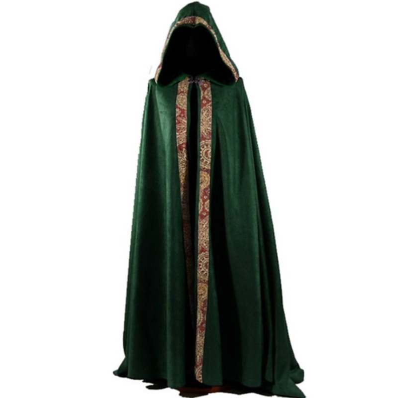 Punk & Gothic Medieval Renaissance Coat Outerwear Witch Solid Color Fancy Dress Men's Viking Fantasy Royal Party Adults' Coat2
