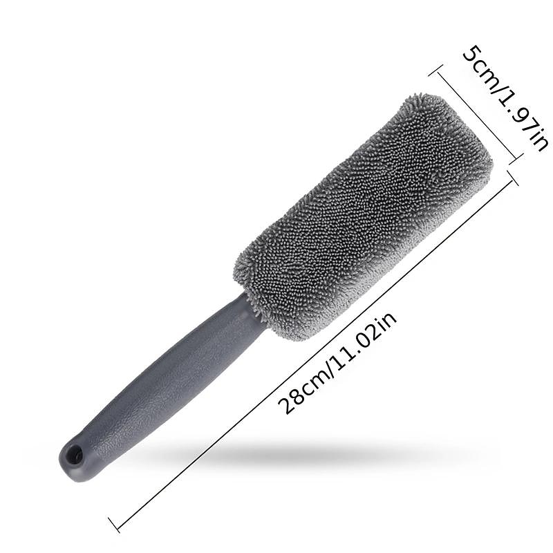 Microfiber Car Tire Brush With Long Handle, Tire Brush, Car Wheel Hub Brush, Wheel Rim Cleaning Brush, Handheld Car Washing Brush, Detailing Brush, Car Maintenance, Cleaning Supplies3