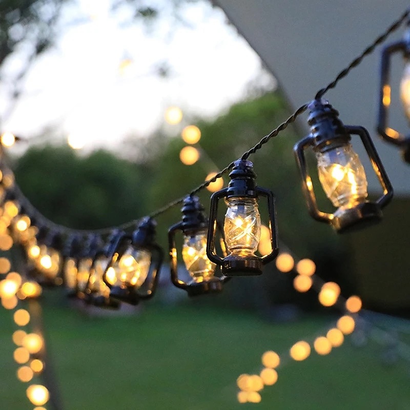 Retro Led Kerosene String Lights 3M 20Leds AA Battery Powered Lamp String LightsFor Garland Camping Party Yard Home Holiday Xmas Decoration Lighting2