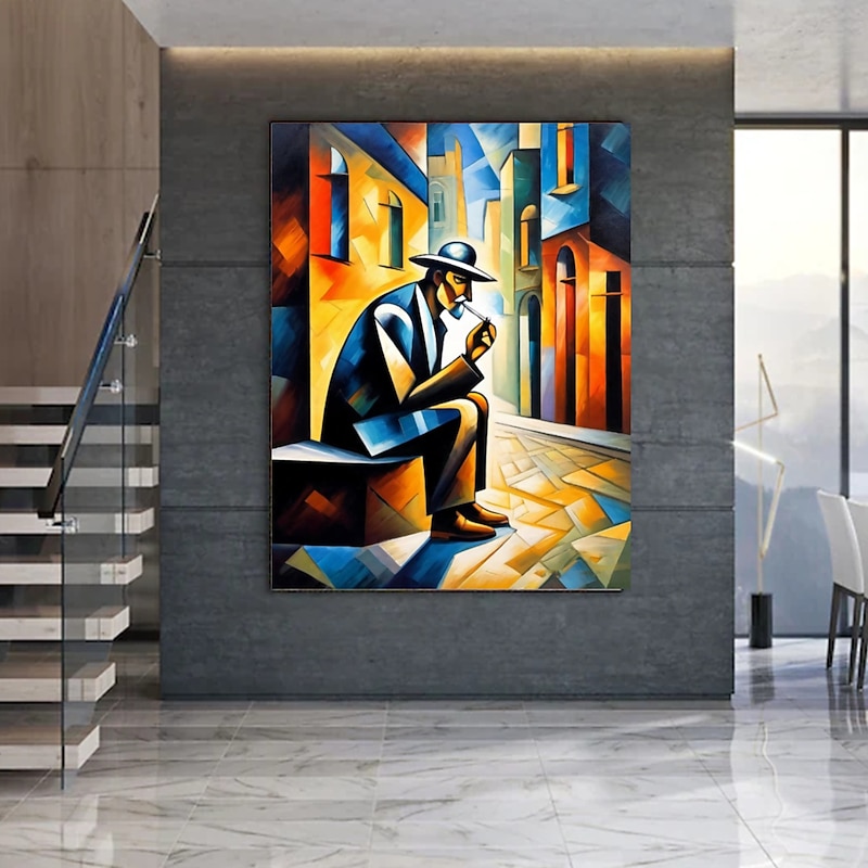 Handmate Oil PaintingCanvasWall Art DecorationAbstract Knife Painting Picasso Style Charactersfor Home Decor Rolled Frameless Unstretched Painting3