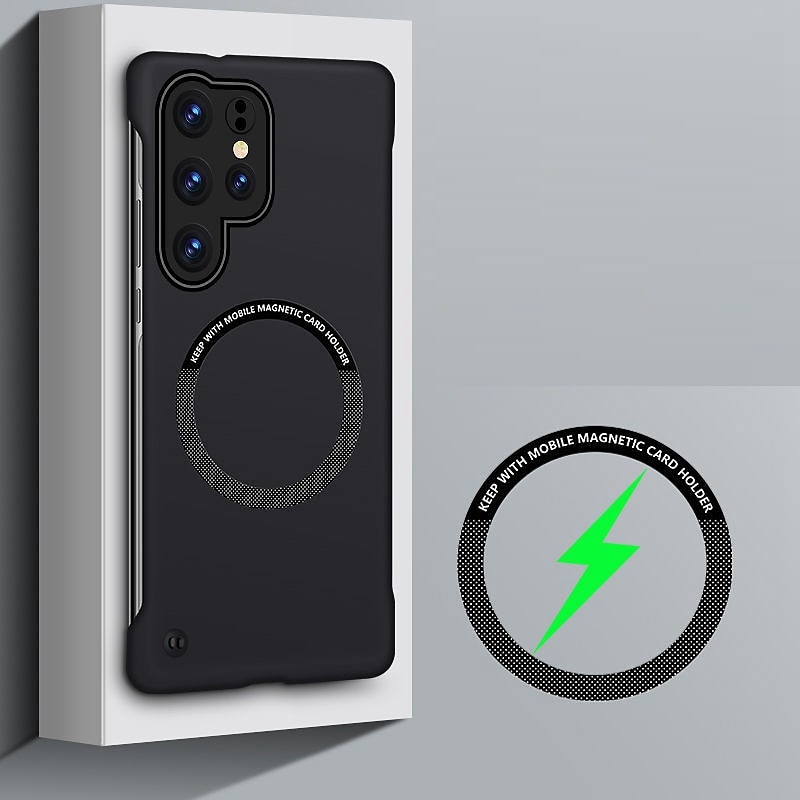 Phone Case For Samsung Galaxy S24 S23 S22 S21 FE S21 Ultra Plus Back Cover With Magsafe Support Wireless Charging Matte Frosted Shockproof Solid Color Retro PC