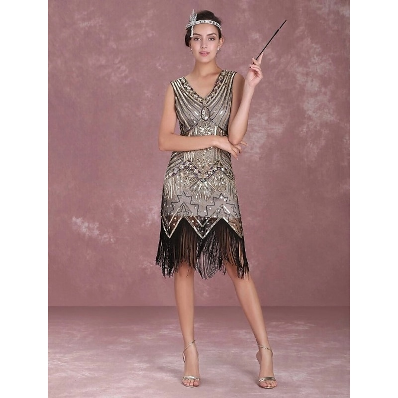 Roaring 20s 1920s Flapper Dress Dress Christmas Party Dress The Great Gatsby Wedding Guest Fancy Dress Women's New Year Masquerade Wedding Wedding Guest Wedding Reception Adults' Dress Homecoming2