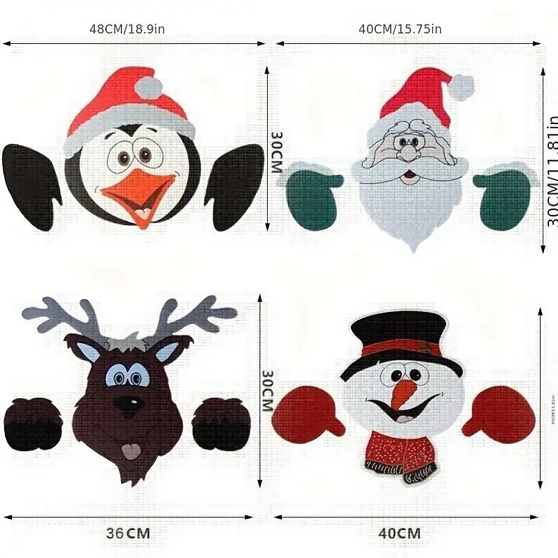 Christmas Themed Fence Decoration Xmas Fence Insert Wooden Santa Claus Reindeer Snowman Fence Decoration Garden Decoration Insert3