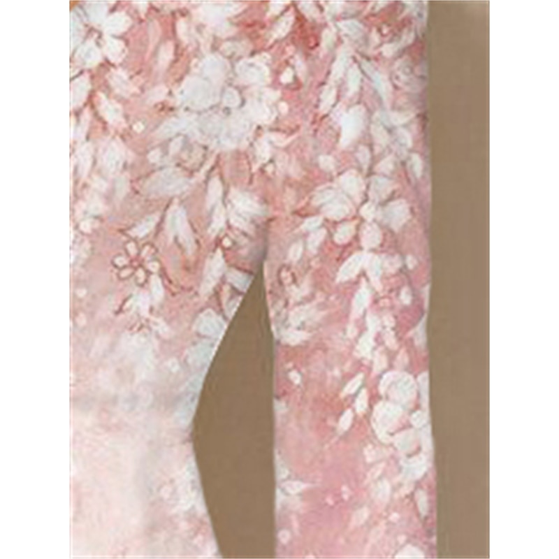 Women's Midi Dress Swing Dress Semi Formal Dress A Line Dress Print Dress Fashion Streetwear Modern Formal Outdoor Vacation Regular Fit Floral 3/4 Length Sleeve V Neck Pink Fall Winter3