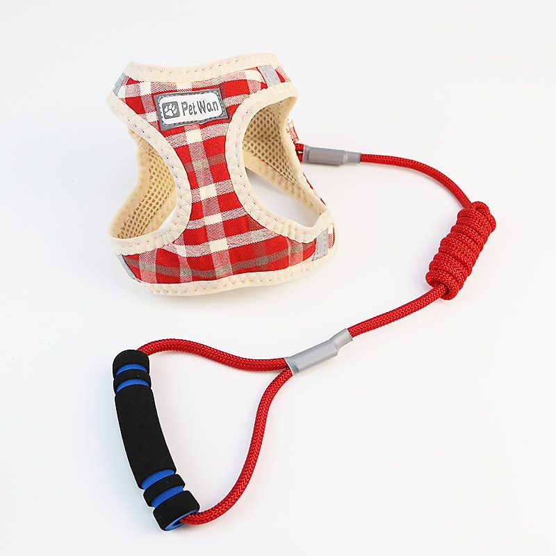 Cat Traction Rope Vest Style Reflective Chest Strap Anti Breakaway Pet Dog Traction Rope Cat Walking Rope