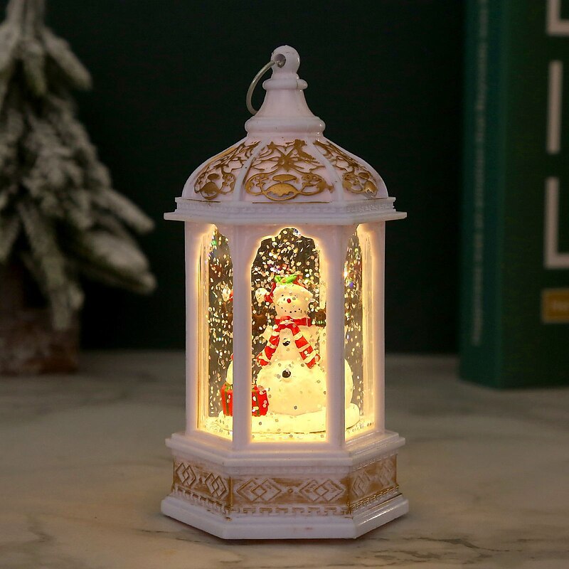 Christmas Decorations Christmas Gifts Bedeside Night Lights Santa Claus Hexagonal Wind Lanterns Xmas Hanging Ornament4