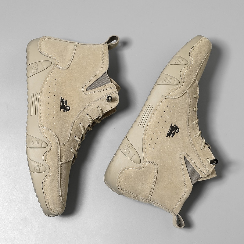 Men's Winter Warm Leather Boots, Fleece-Lined Lace-Up Ankle Boots, Durable and Stylish Casual Footwear, Perfect for Cold Weather3