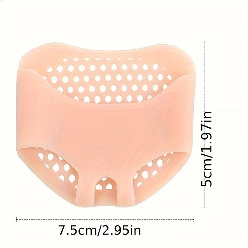1 Pair Women's High Heel Shoes Forefoot Pads - Silicone Gel Insole For Blister & Pain Relief - Honeycomb Fabric For Comfort3