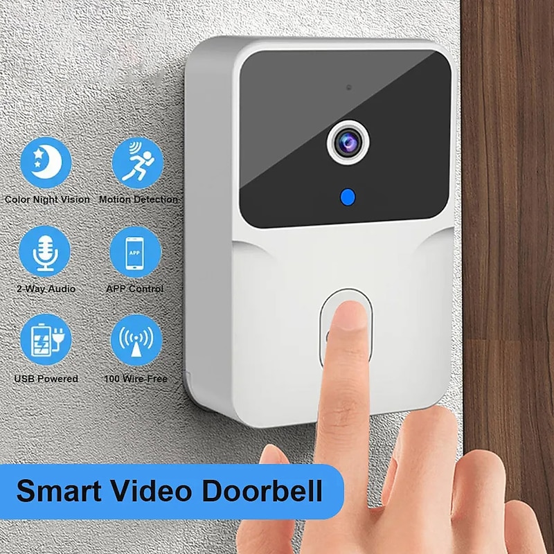 WiFi Video Doorbell Wireless HD Camera PIR Motion Detection IR Alarm Security Smart Home Door Bell WiFi Intercom for Home