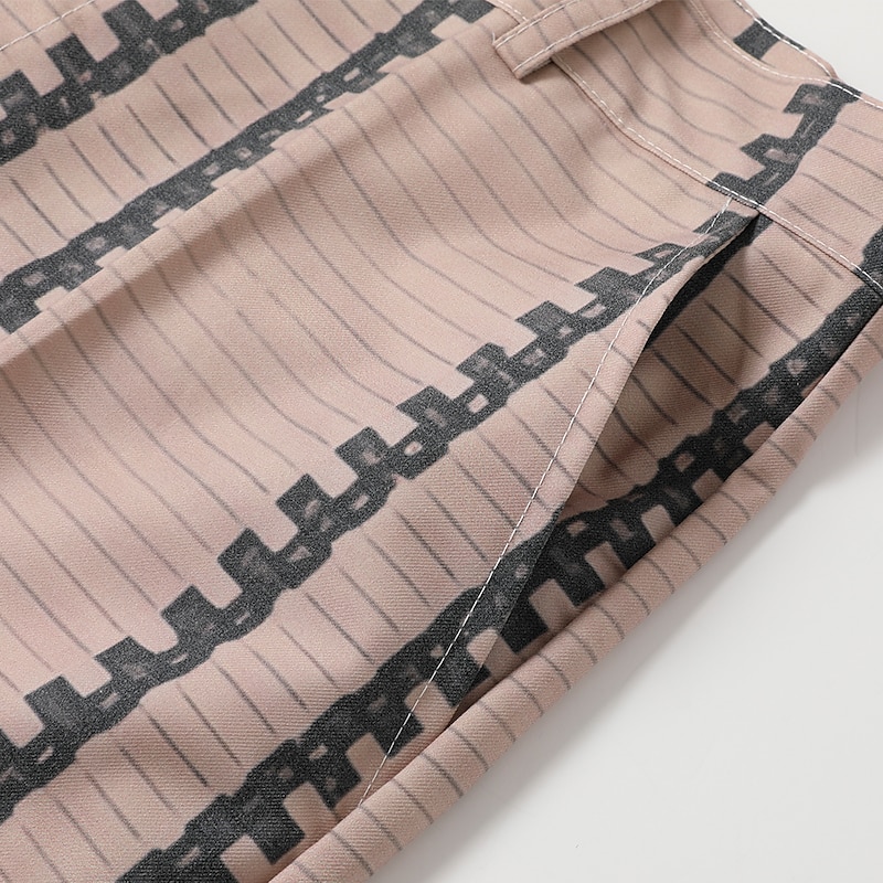 Men's Dress Pants Trousers Casual Pants Front Pocket Straight Leg Stripe Comfort Business Daily Holiday Fashion Chic & Modern Black White3