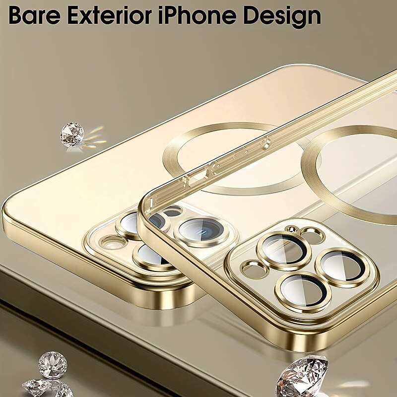 Phone Case For iPhone 15 14 Pro Max Plus 13 12 11 Pro Max iPhone 13 12 11 Pro Max SE X XR XS Max 8 7 Back Cover Translucent Camera Lens Protector Support Wireless Charging TPU2