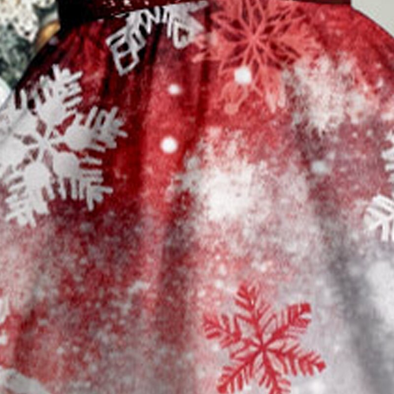 Christmas Girls' 3D Snowflake Christmas Dress Dress Snowflake Dress Long Sleeve 3D Print Fall Winter Sports & Outdoor Daily Holiday Cute Casual Beautiful Kids 3-12 Years Casual Dress Swing Dress A4