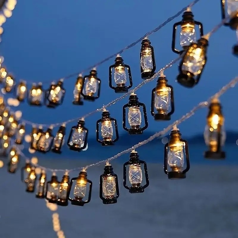 Retro Led Kerosene String Lights 3M 20Leds AA Battery Powered Lamp String LightsFor Garland Camping Party Yard Home Holiday Xmas Decoration Lighting