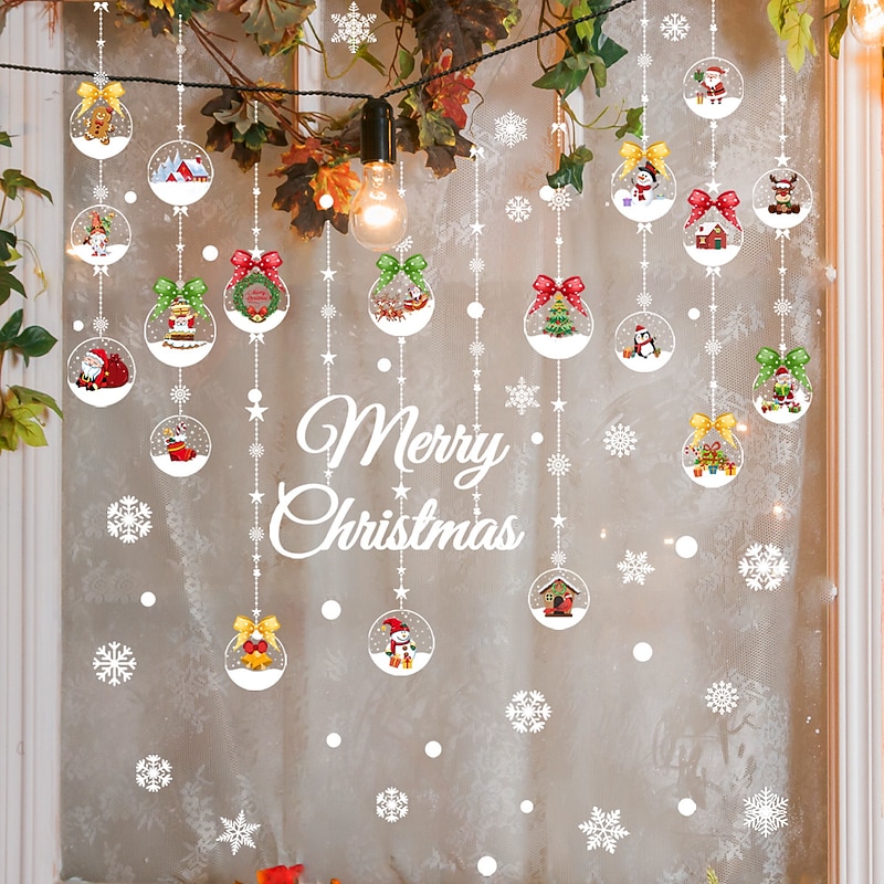 Santa Claus Snowflake House Christmas Window Glass Decoration Sticker Sticker Sticker Shop Window Decoration Sticker2