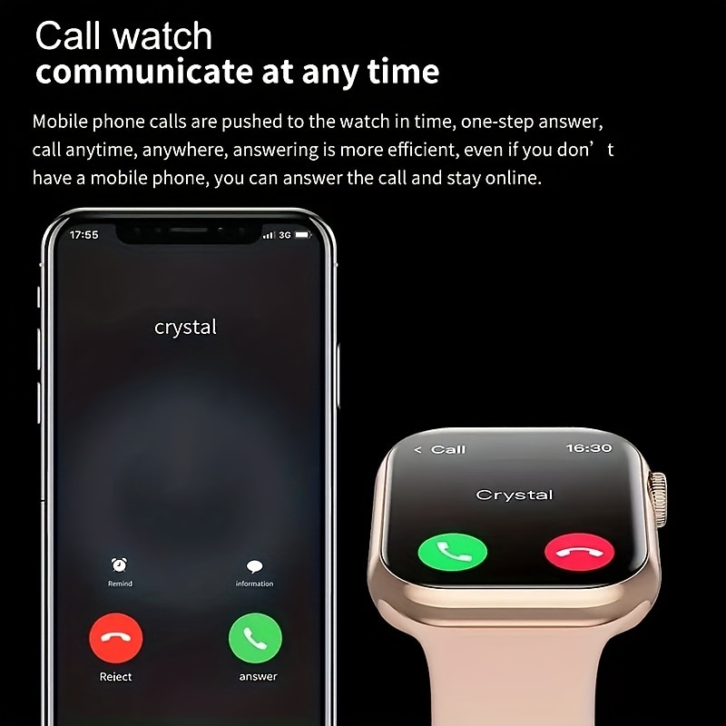 696 IW9 Smart Watch 2.05 inch Smartwatch Fitness Running Watch Bluetooth Temperature Monitoring Pedometer Call Reminder Compatible with Android iOS Women Men Hands-Free Calls Message Reminder Camera3