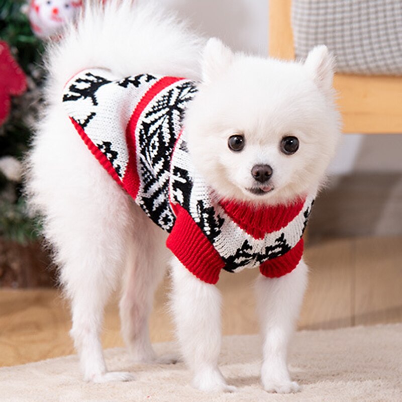 Dog Ugly Christmas Sweater Autumn And Winter High Neck Sweater Stripes Christmas Cute Comfortable And Warm Personality2