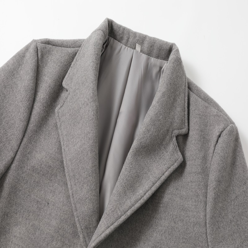 Men's Winter Coat Trench Coat Office & Career Daily Wear Winter Polyester Thermal Warm Washable Outerwear Clothing Apparel Fashion Warm Ups Solid Colored Pocket Lapel Single Breasted3