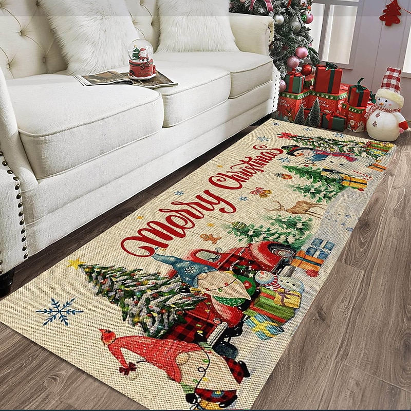 Christmas Decorations Xmas Area Rug Gnomes Non Slip Floor Mat Bedside Livingroom Bedroom Indoor Outdoor4
