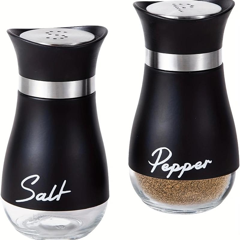 2pcs Refillable Salt & Pepper Shakers Set - Stainless Steel Lid Container for Home, Restaurant, and Picnic - 3.4oz Kitchen Accessories 2025 - $10.99