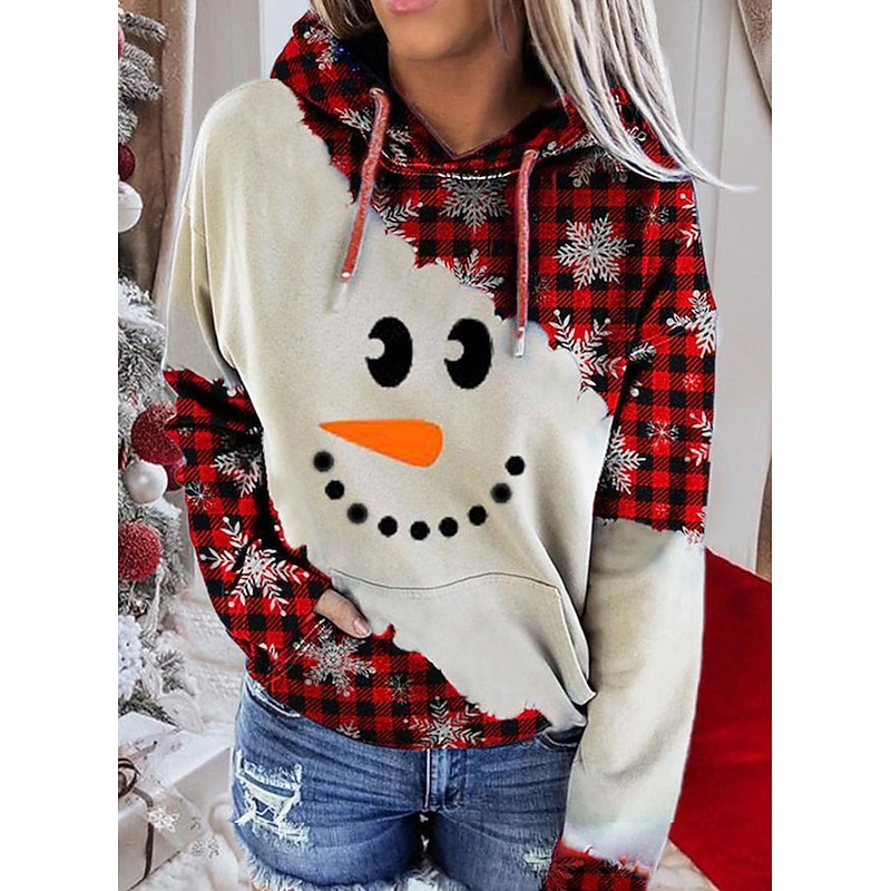 Christmas Hoodie Pullover Funny Christmas Hoodie Print 3D Front Pocket Graphic For Couple's Men's Women's Adults' Christmas Carnival Masquerade 3D Print Party Festival3