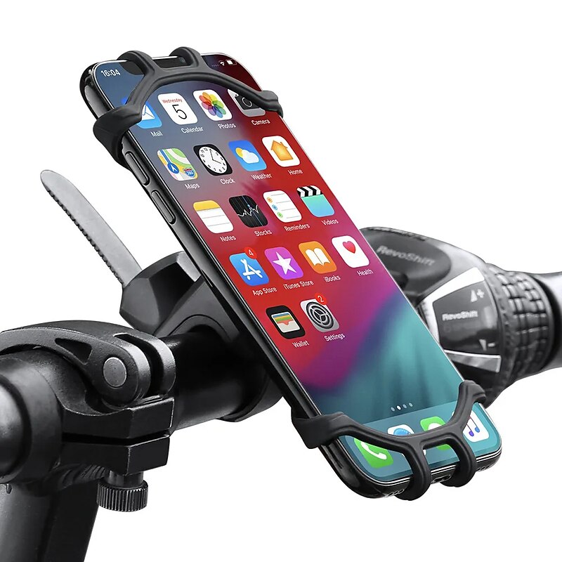 Silicone Bicycle Phone Holder Support For 4 - 6 inch Smartphone Holders Motorcycle Bike Handlebar Clip Stand GPS Mount Bracket4.72