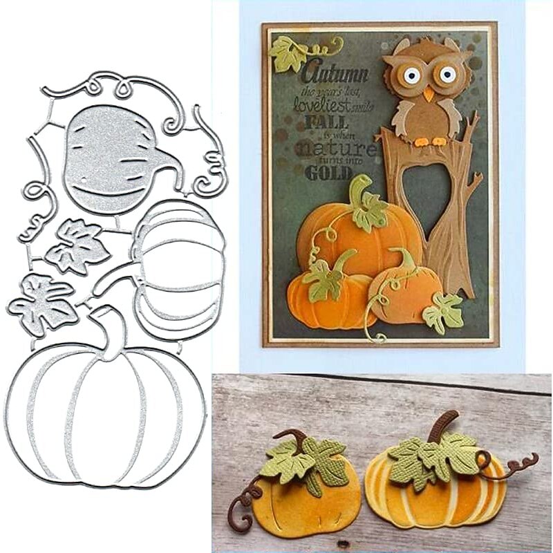 Create Beautiful Autumn Pumpkin with Metal Trees Cutting Dies - Perfect for Card Making, Scrapbooking, Stamping & More!2