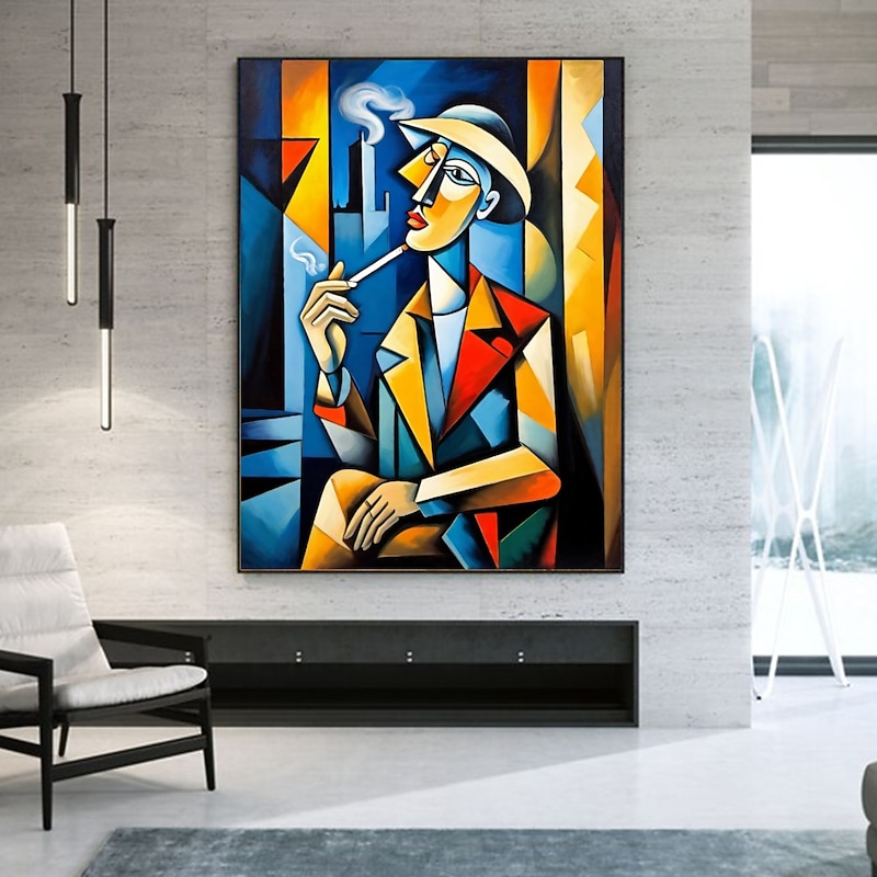 Handmate Oil PaintingCanvasWall Art DecorationAbstract Knife Painting Picasso Style Charactersfor Home Decor Rolled Frameless Unstretched Painting4